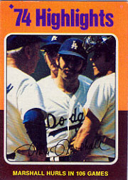 1975 Topps Baseball Cards      006       Mike Marshall HL